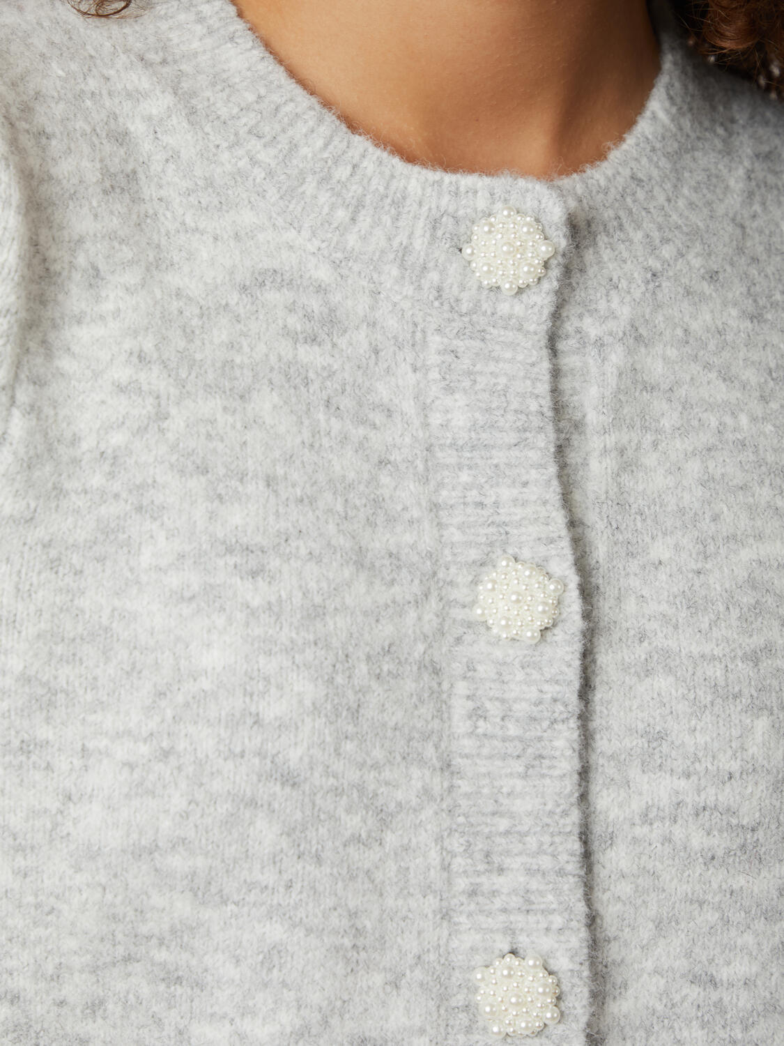 Trudy Deco Knit cardigan - Light Grey Melange